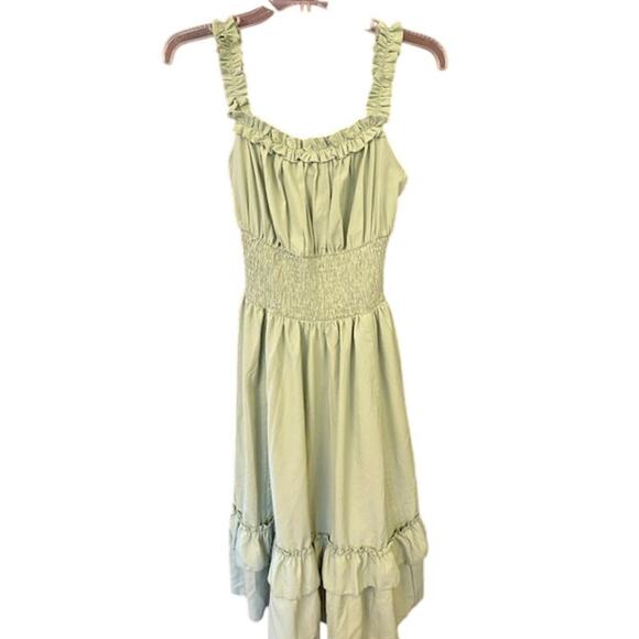 Scarlett Darkness Women's Sage Light Green Ruffle Dress Size Small - Picture 5 of 8